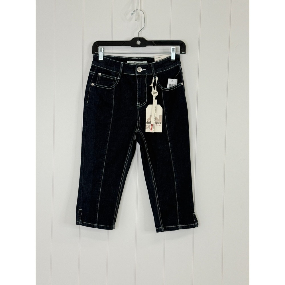 Dollhouse Lorena High Rise Straight Crop Jeans Curvy 29 9/10 Dark Wash NWT Capri